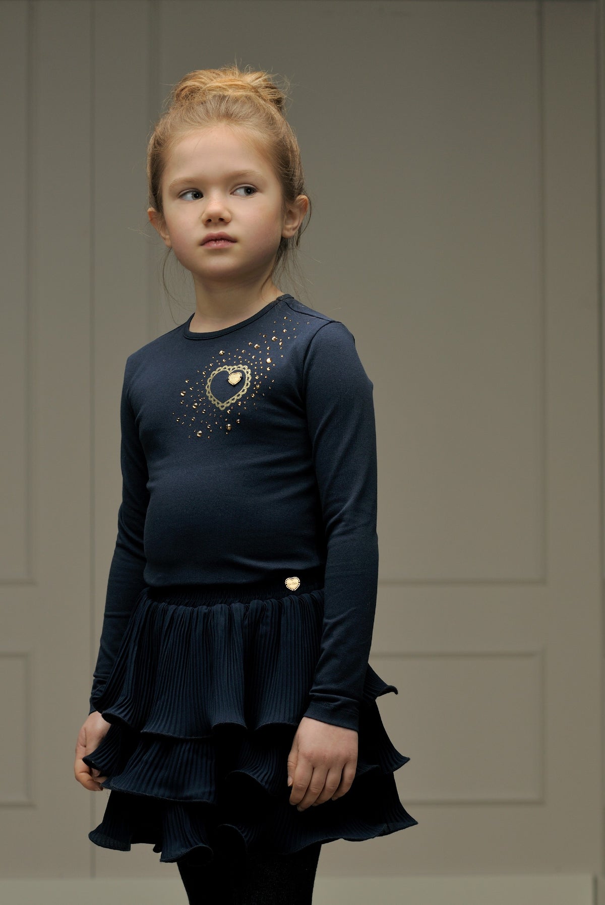 ♥ NORMA ♥ T-Shirt mit Strassherz *Blue Navy*