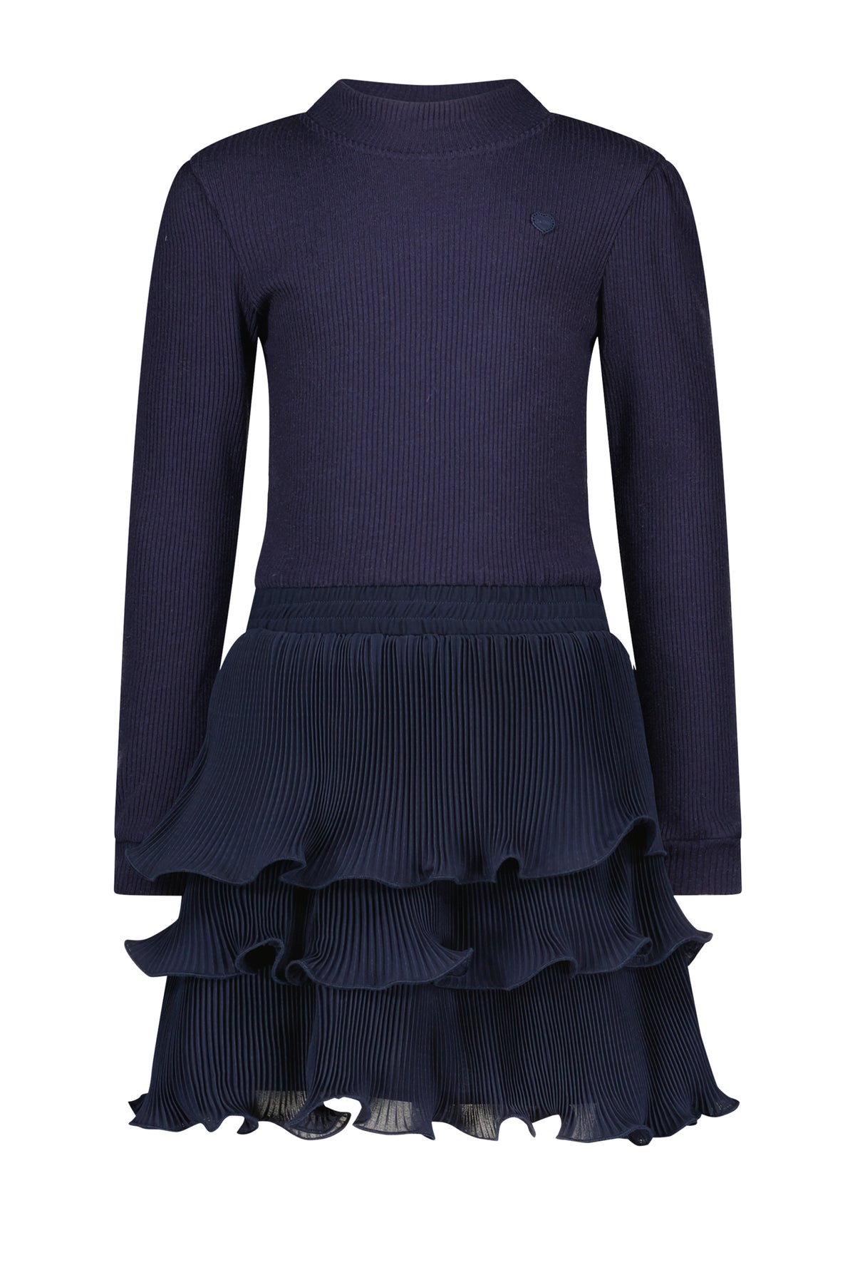 ♥ SONIQUE ♥ knit & plissé dress *Blue Navy*