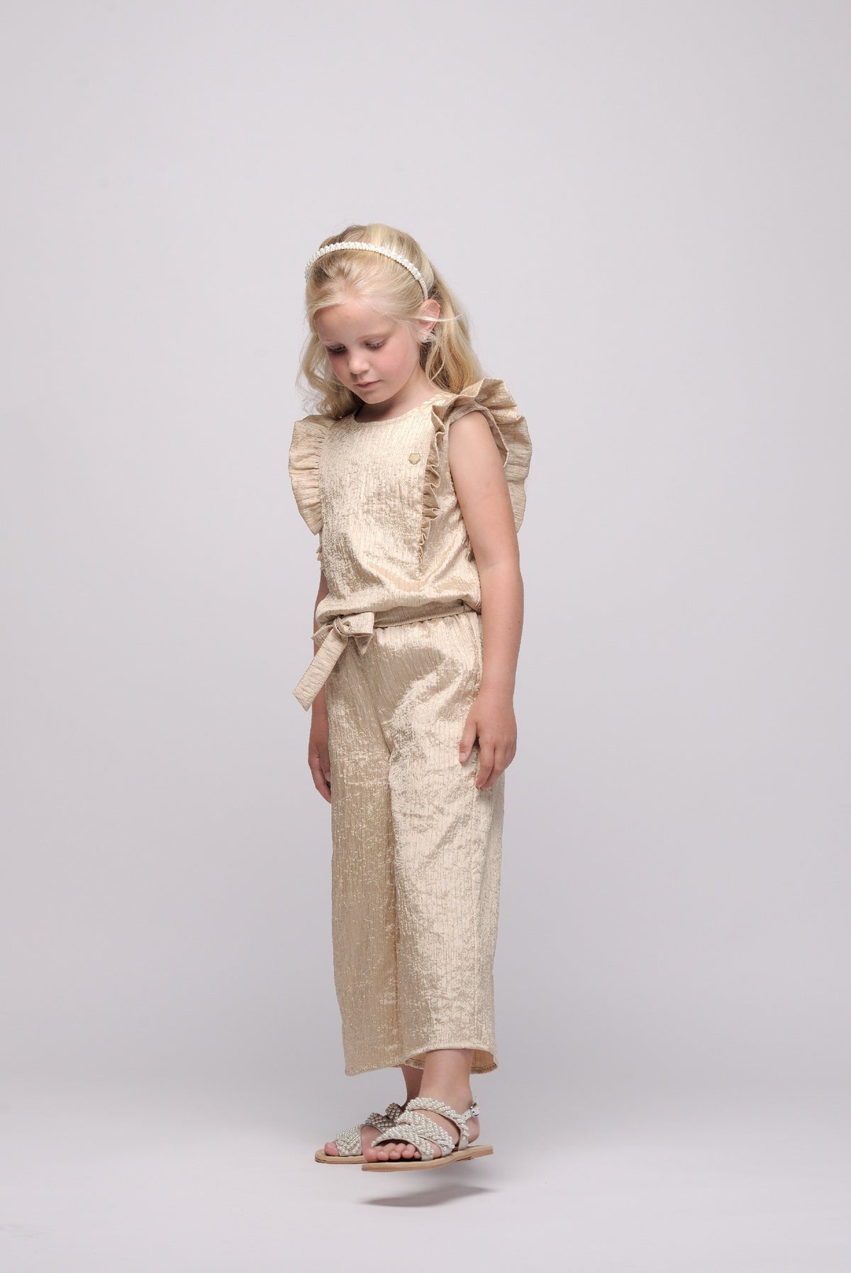 ♥KYROLA♥ crushed satin jumpsuit *Gold Rush*