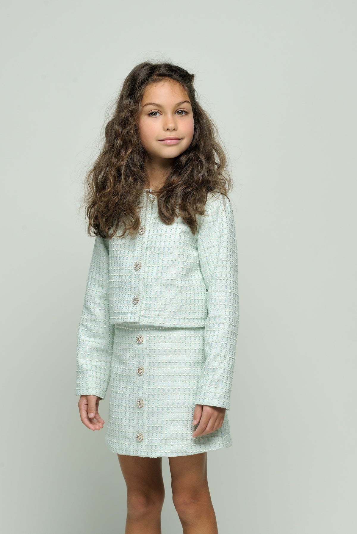 ♥TIANA♥ summer Chic tweed skirt *Shade of Jade*