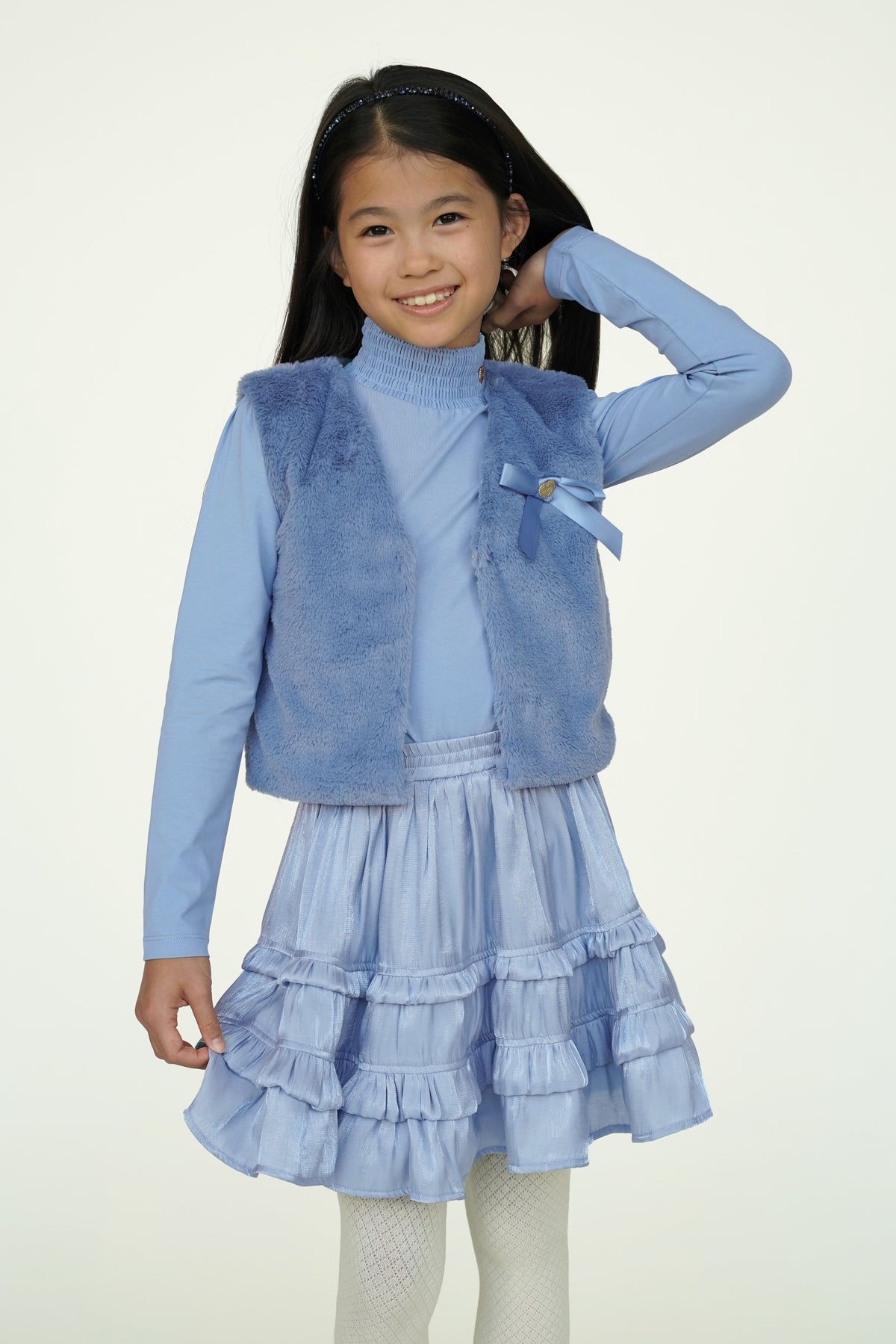 ELOISA Kunstfellweste Blau