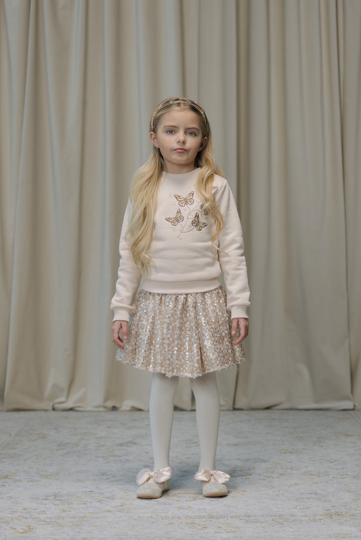ODETTE sweater with butterflies *Beige*