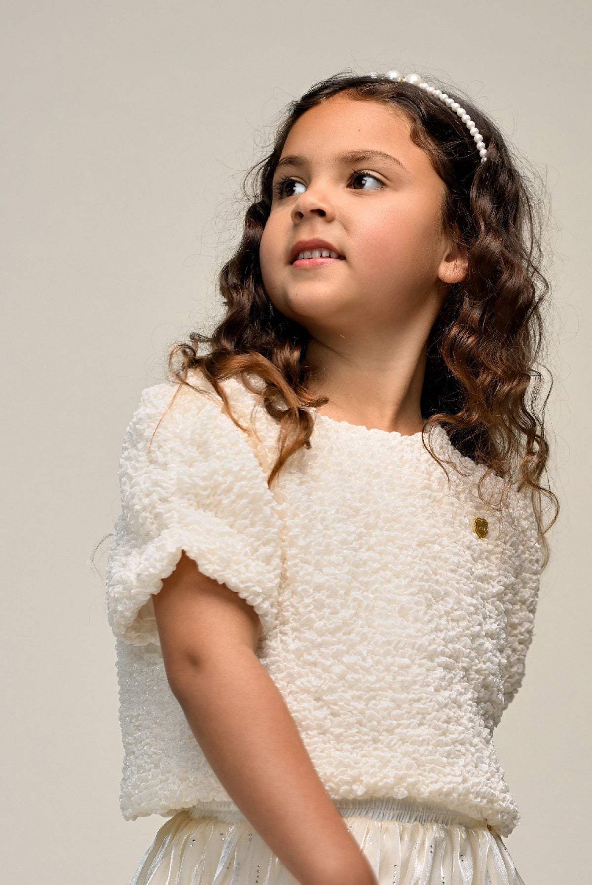 ELSTREE crop top. Pearl