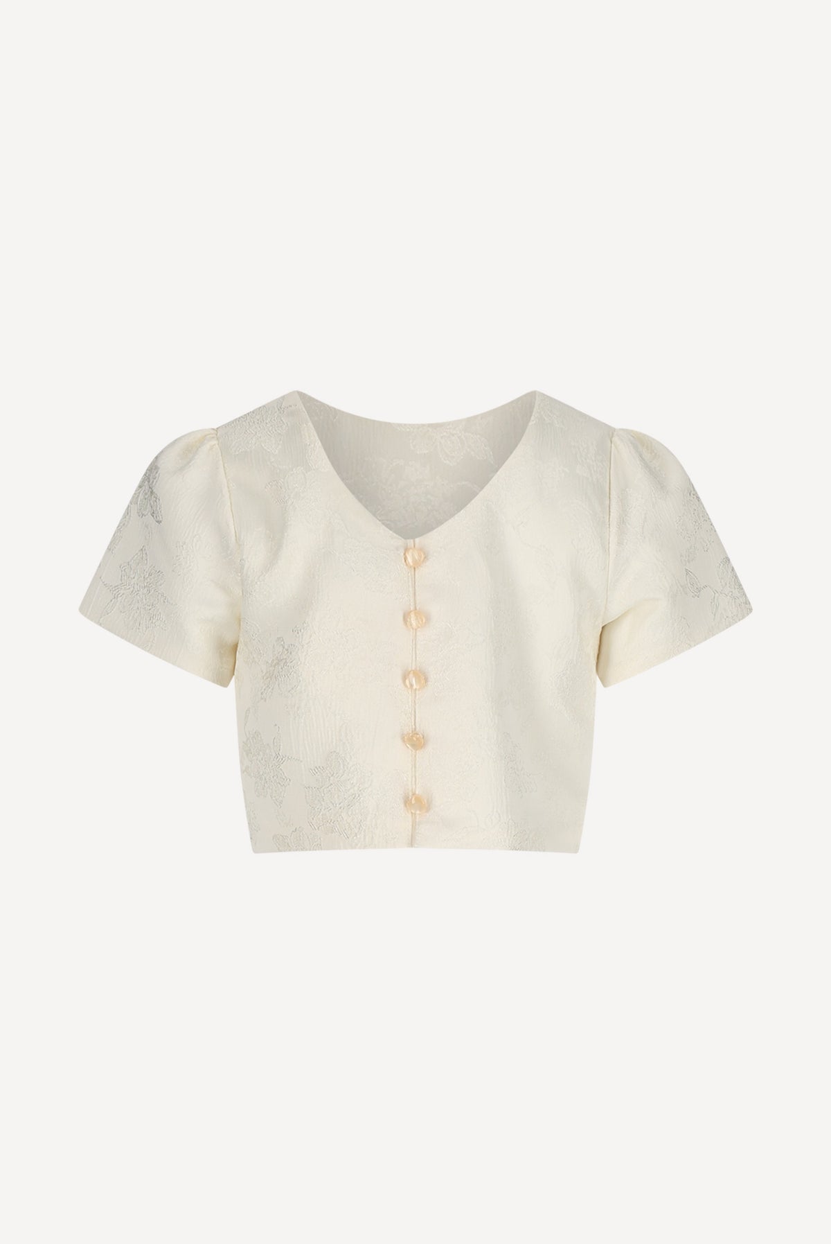 ECLIPSE damask top. Pearl