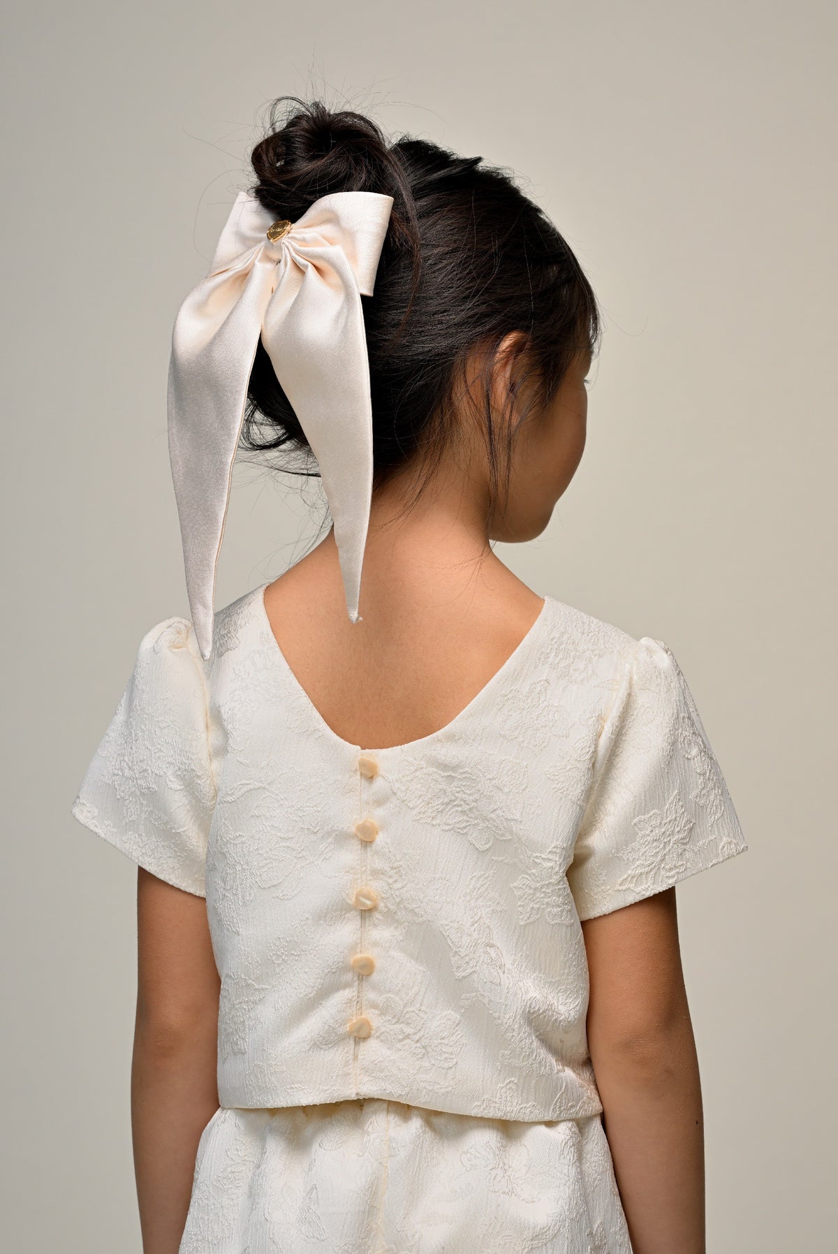 ECLIPSE damask top. Pearl