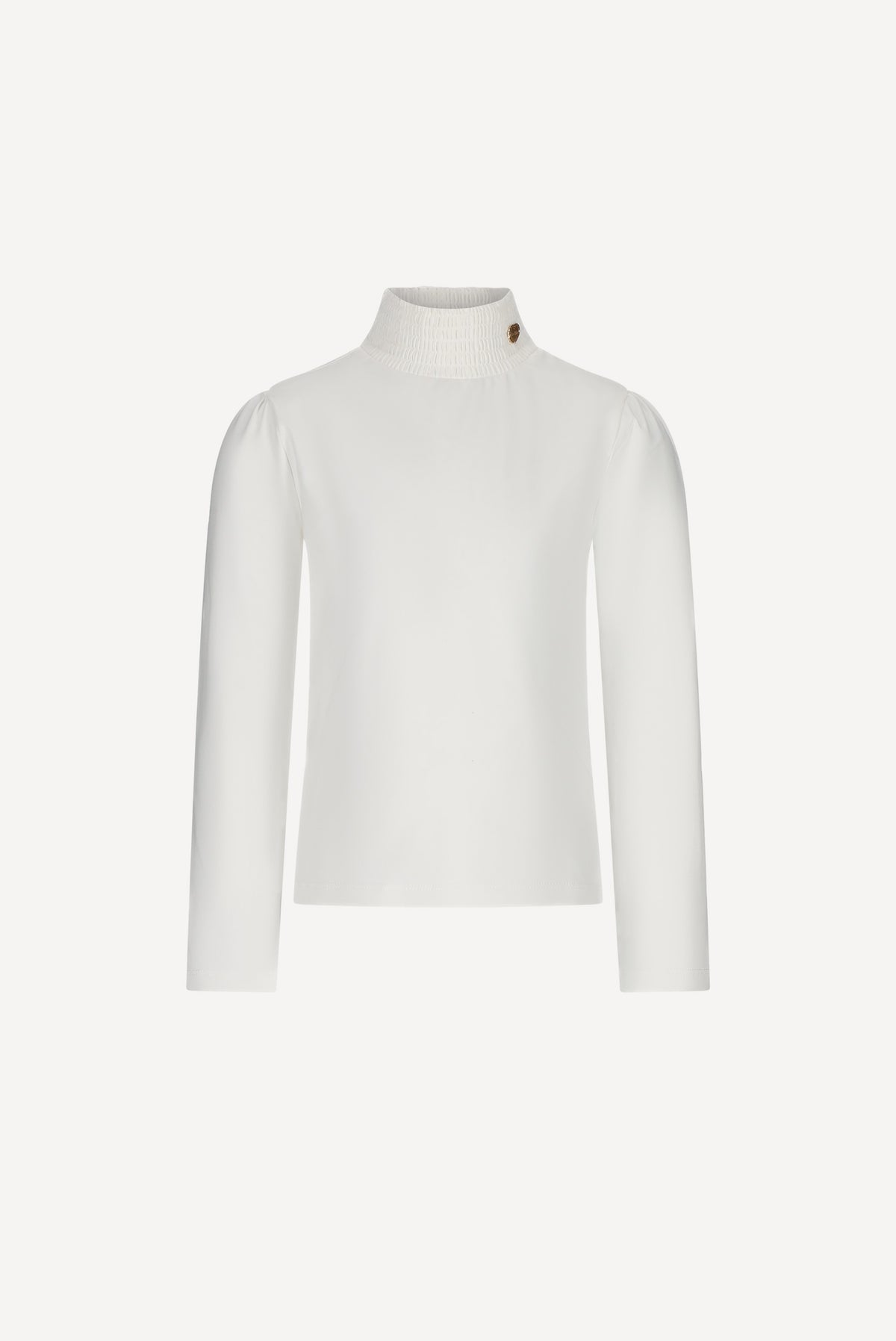 NOUCHKA T-Shirt mit Smokkragen. Offwhite