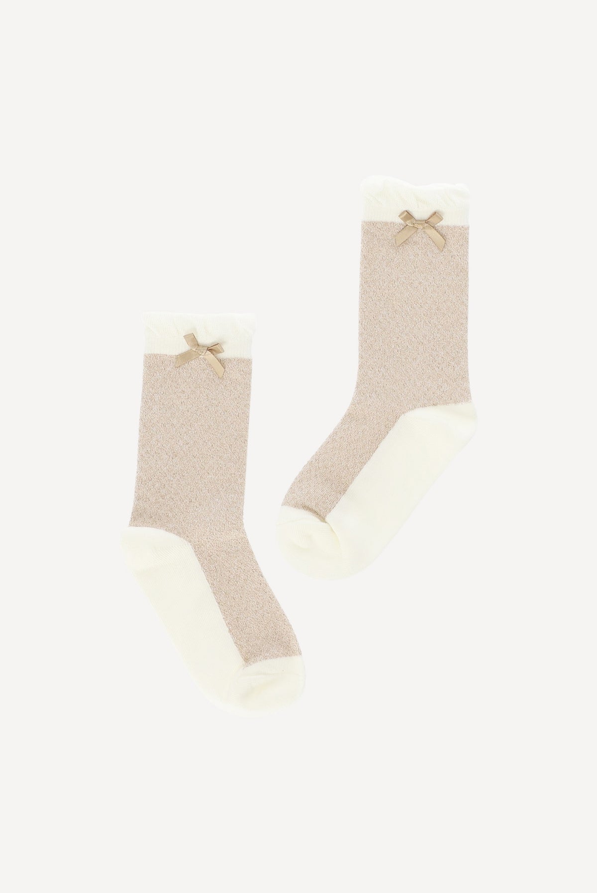 RHONDY Glitzersocken. Gold/Perlmutt