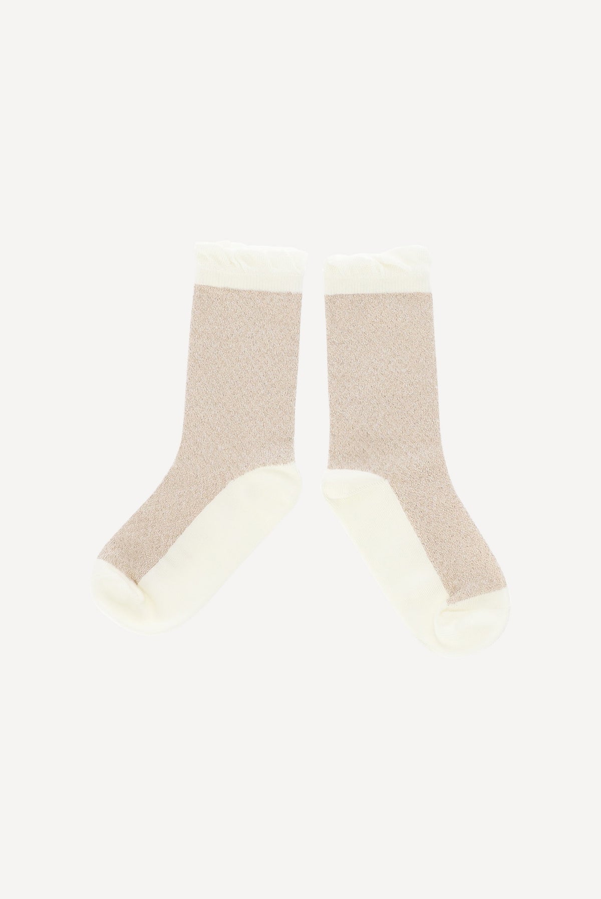 RHONDY Glitzersocken. Gold/Perlmutt
