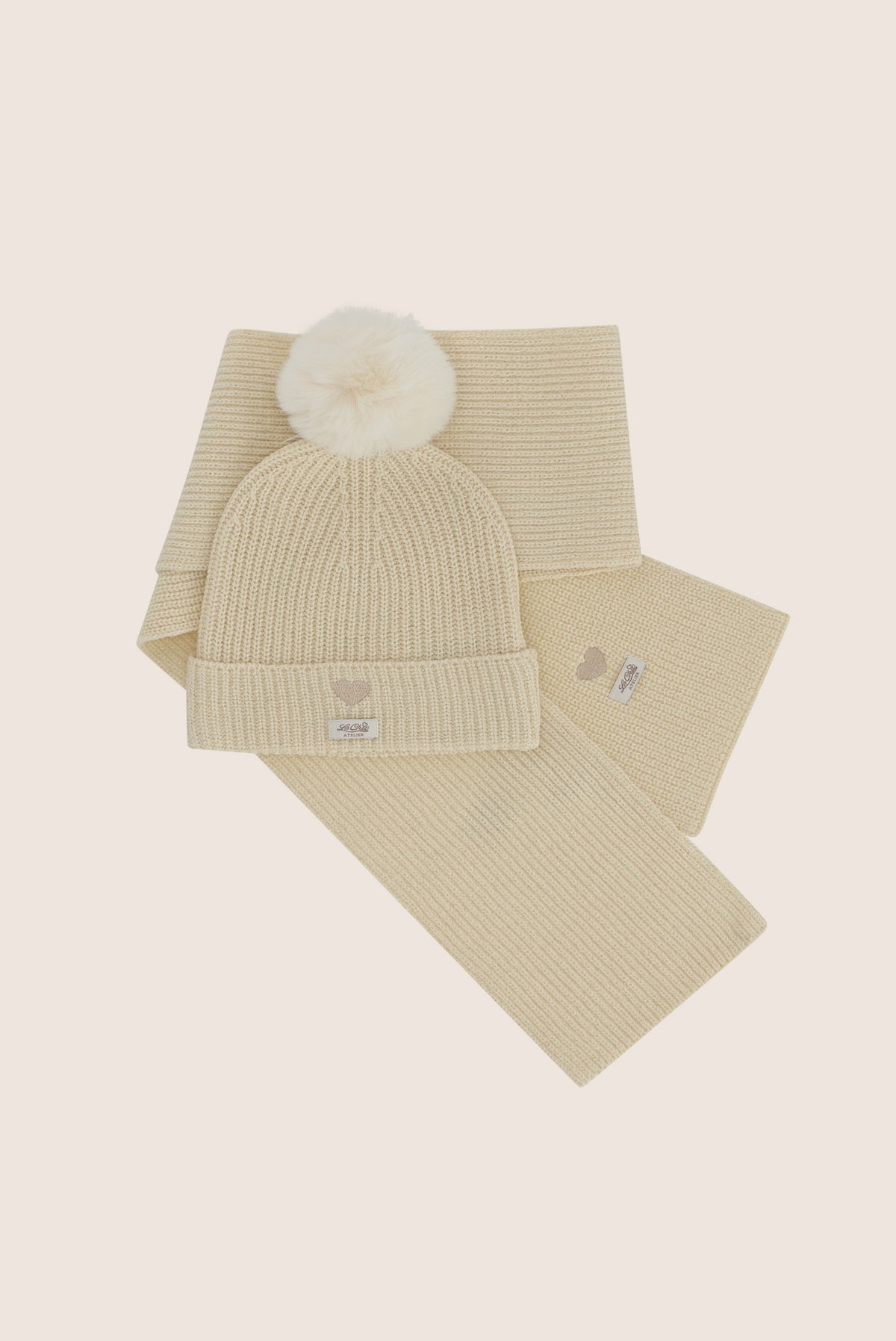 ROSA & REYA muts & sjaal set - Antique White