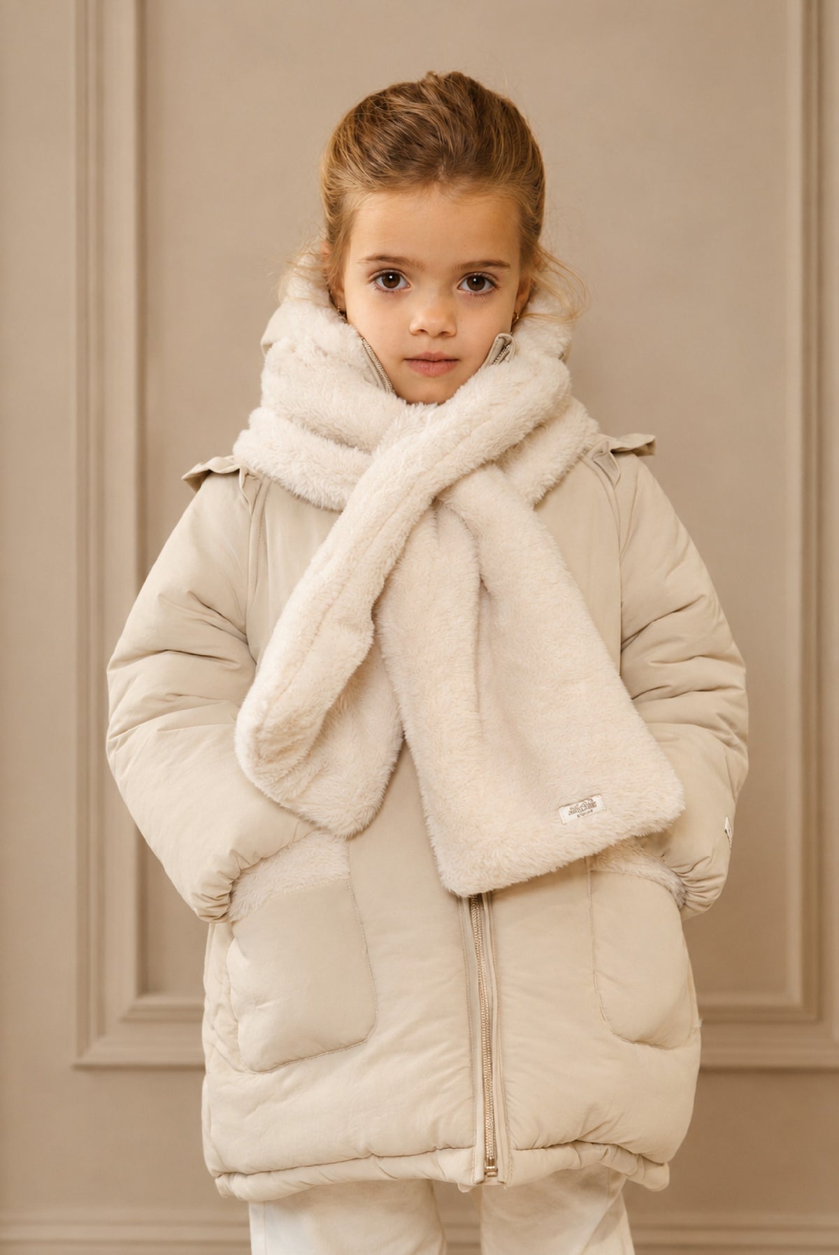 RIANNA furry sjaal - Antique White