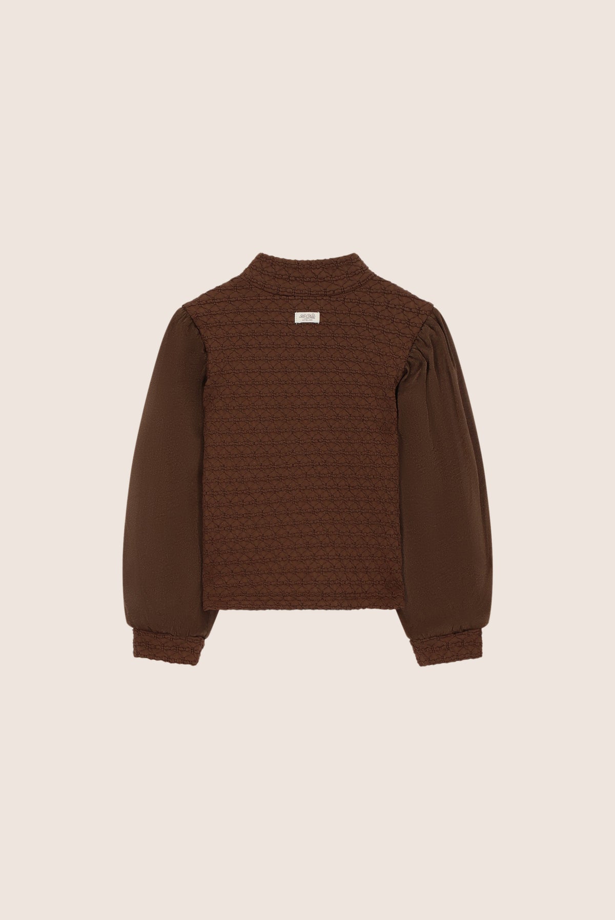 NOX top met voile pofmouwen - Chocolate Chip