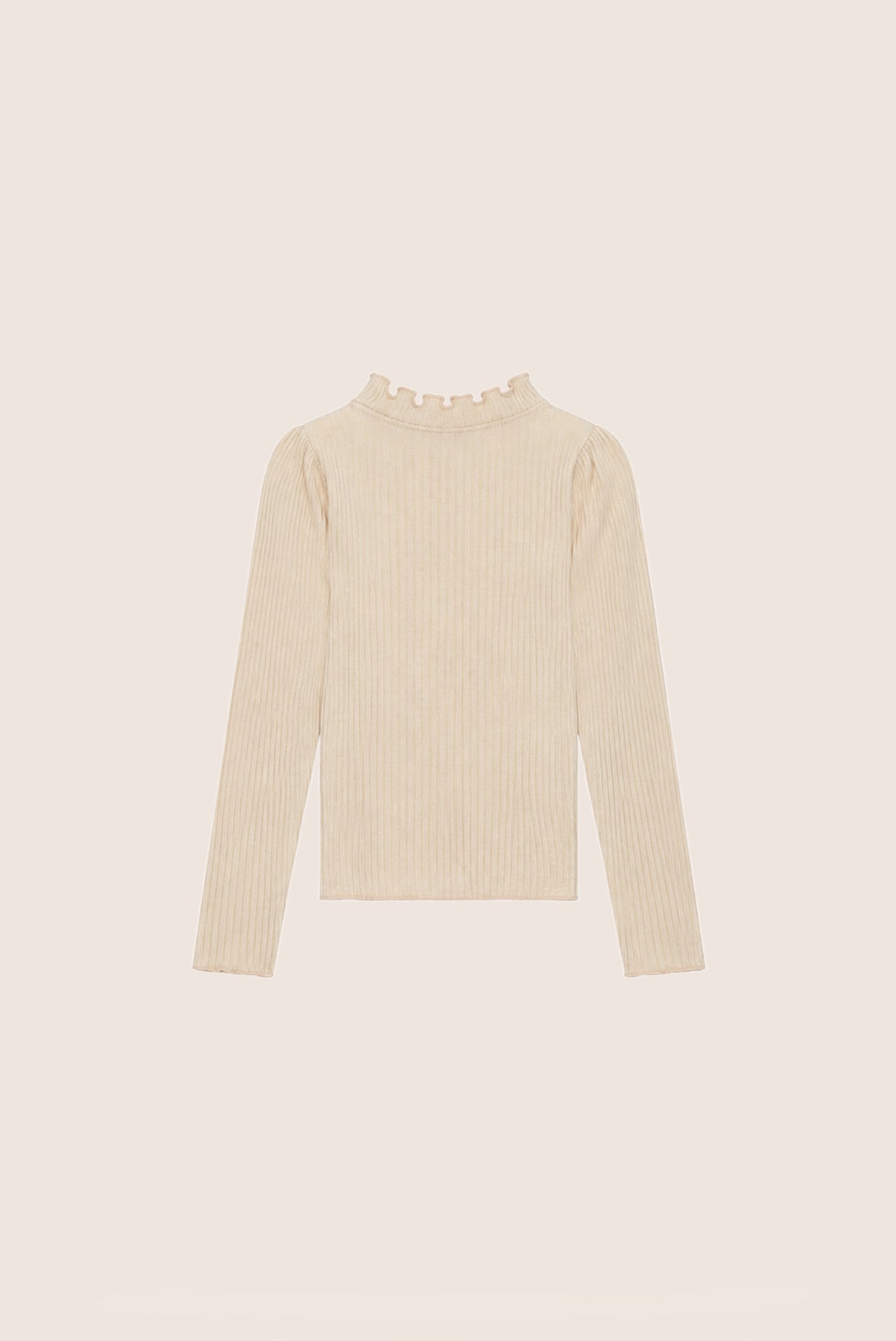 NOVA rib longsleeve - Beige Melee