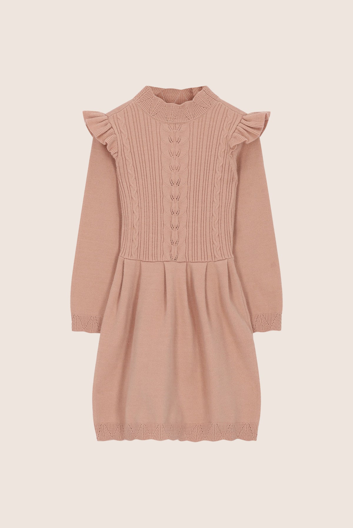 SAGE ajour gebreide jurk - Victorian Pink
