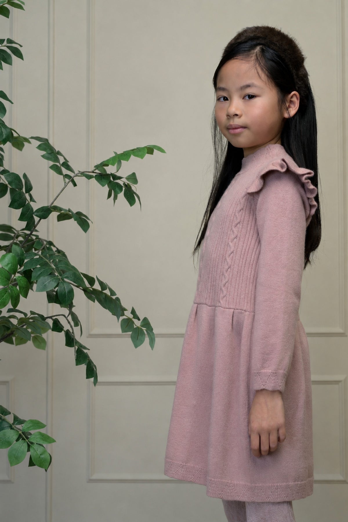 SAGE Ajour-Strickkleid - Victorian Pink