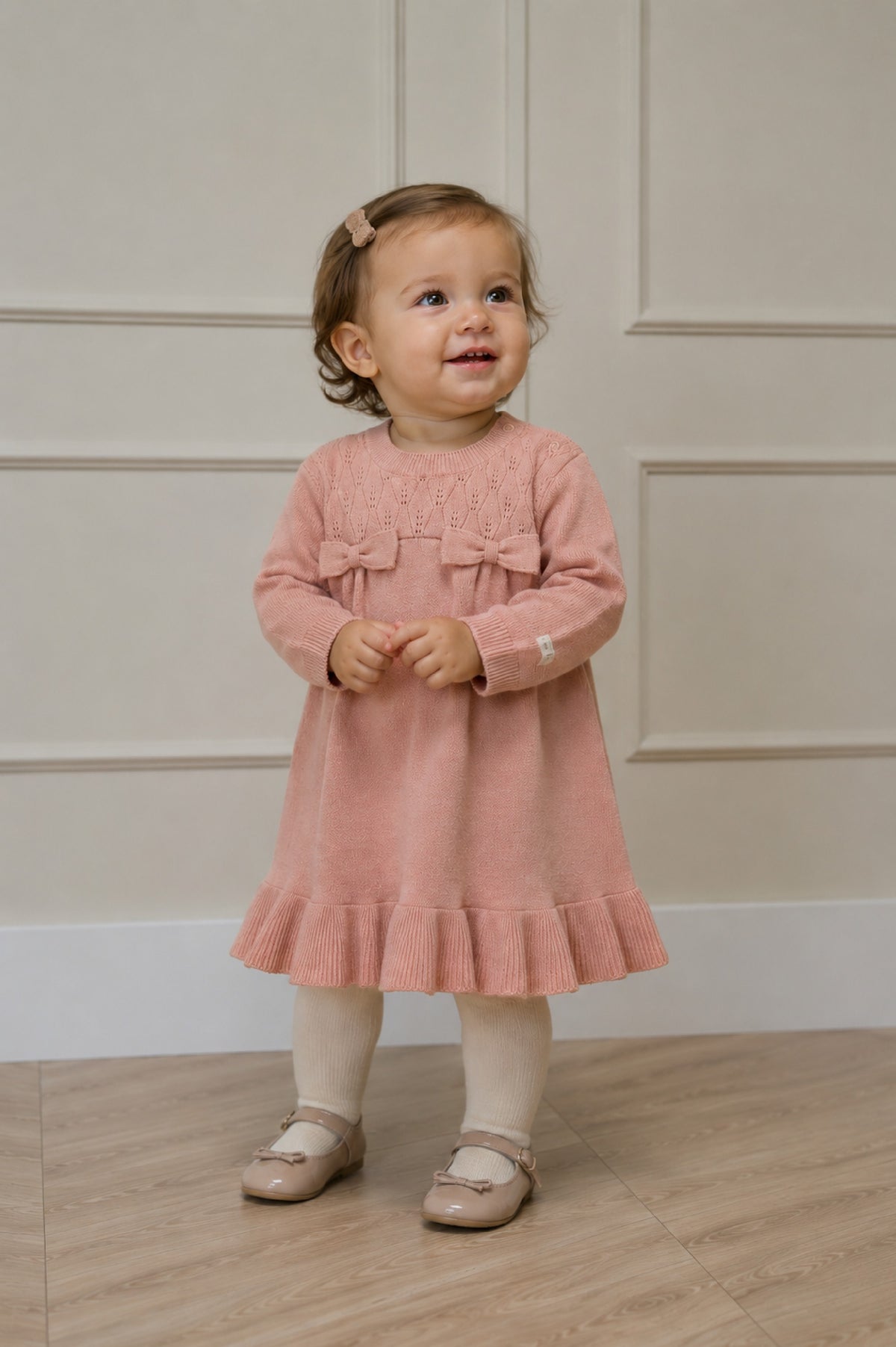 SADY ajour gebreide jurk - Victorian Pink
