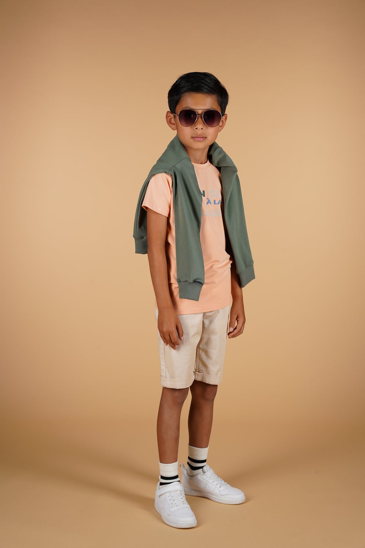 ♦ NOLAN ♦ a la plage T-shirt peach