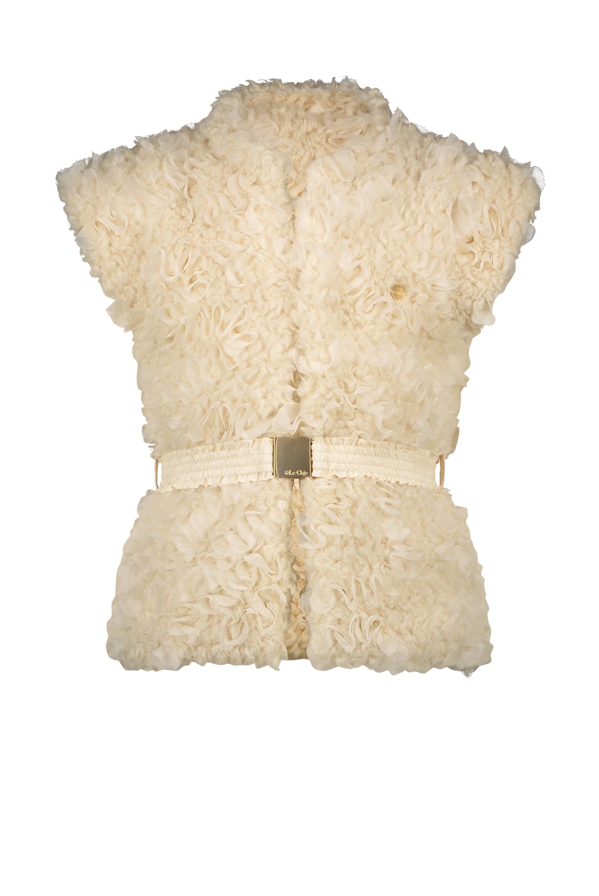 ♥ EMARO ♥ Bodywarmer aus Fellimitat und Voile *Dreamy Creamy*