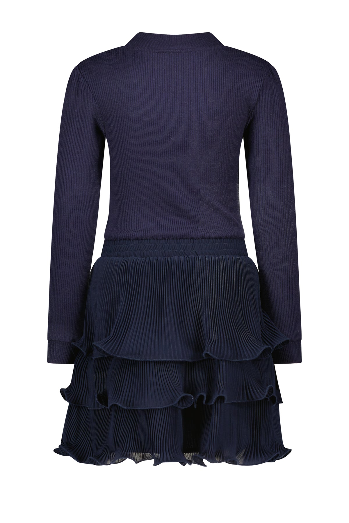 ♥ SONIQUE ♥ Strick- & Plissee-Kleid *Blue Navy*