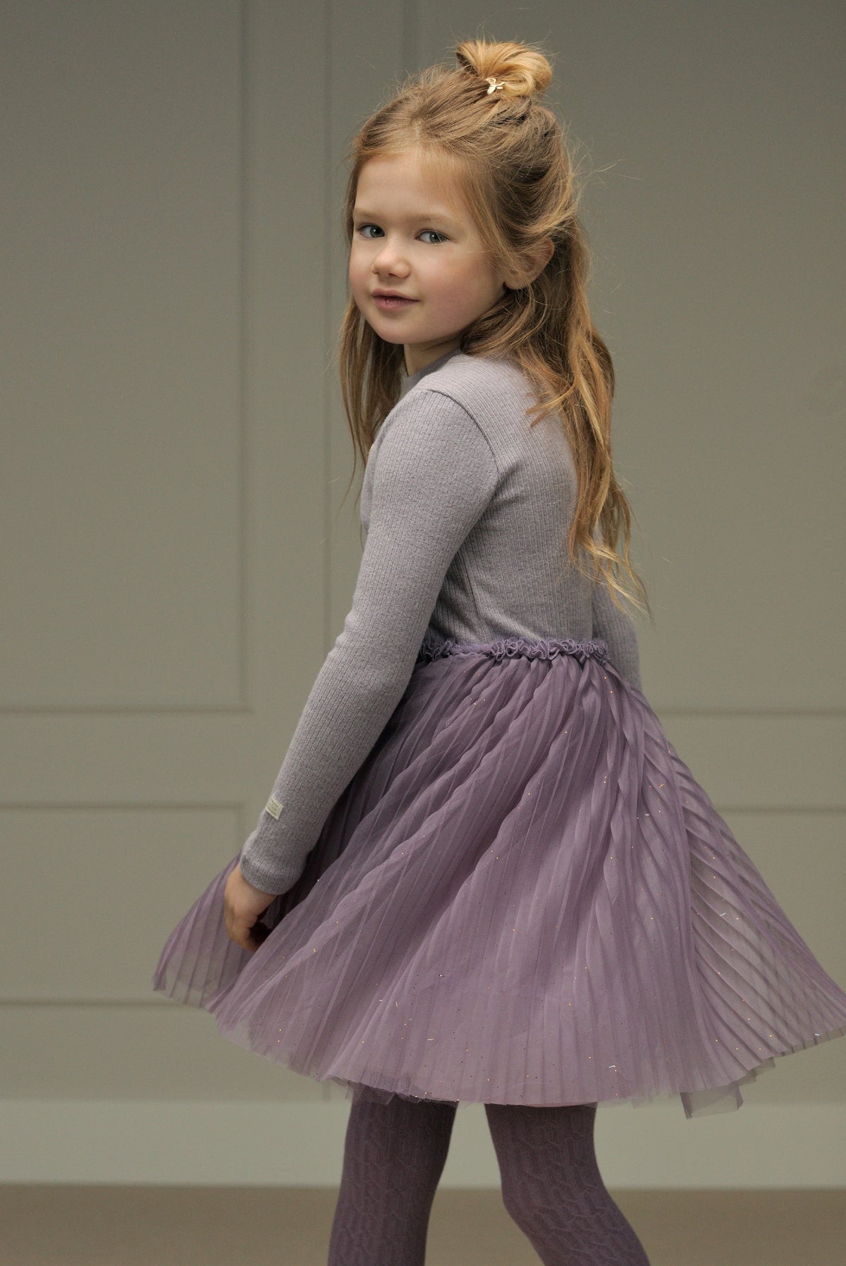 ♥ SMART ♥ Kleid aus weichem Strick & Tüll *Sweet Plums*