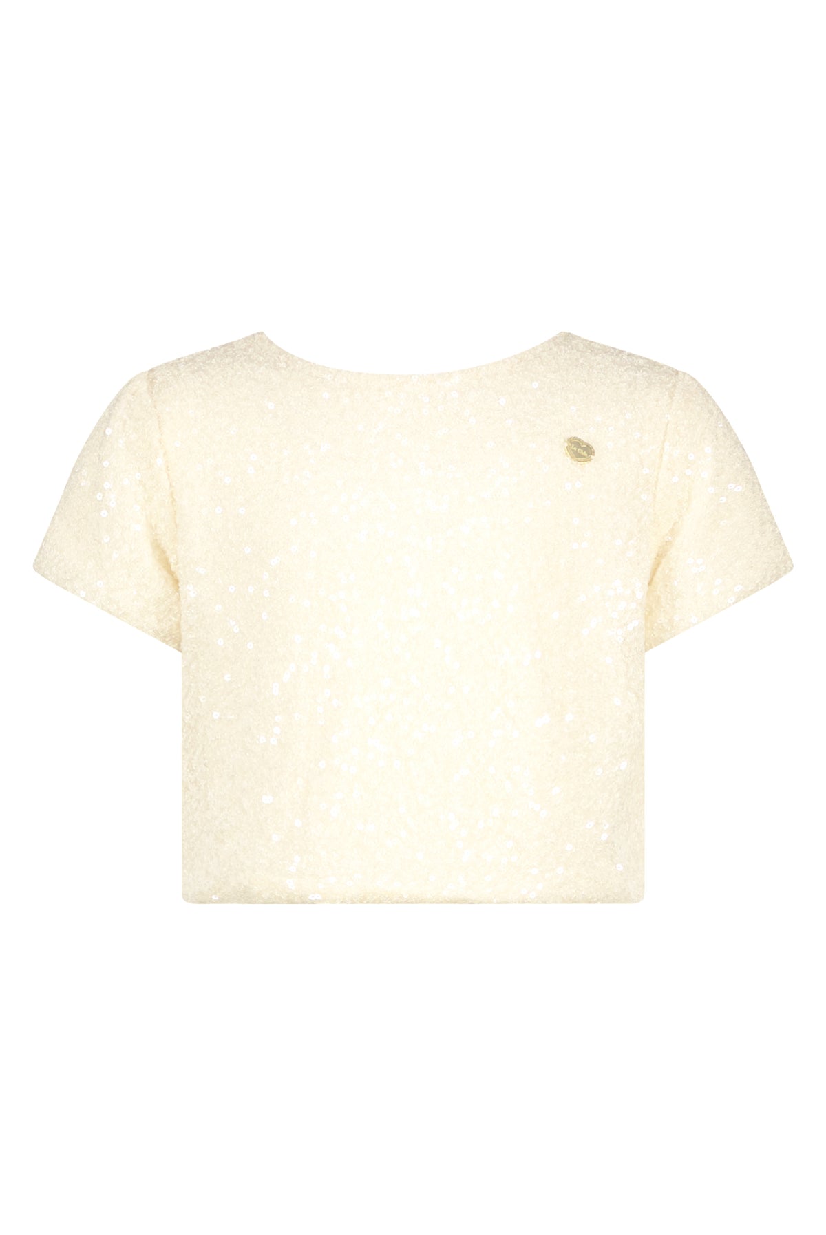ETOILE spring sequins top Pearled Ivory