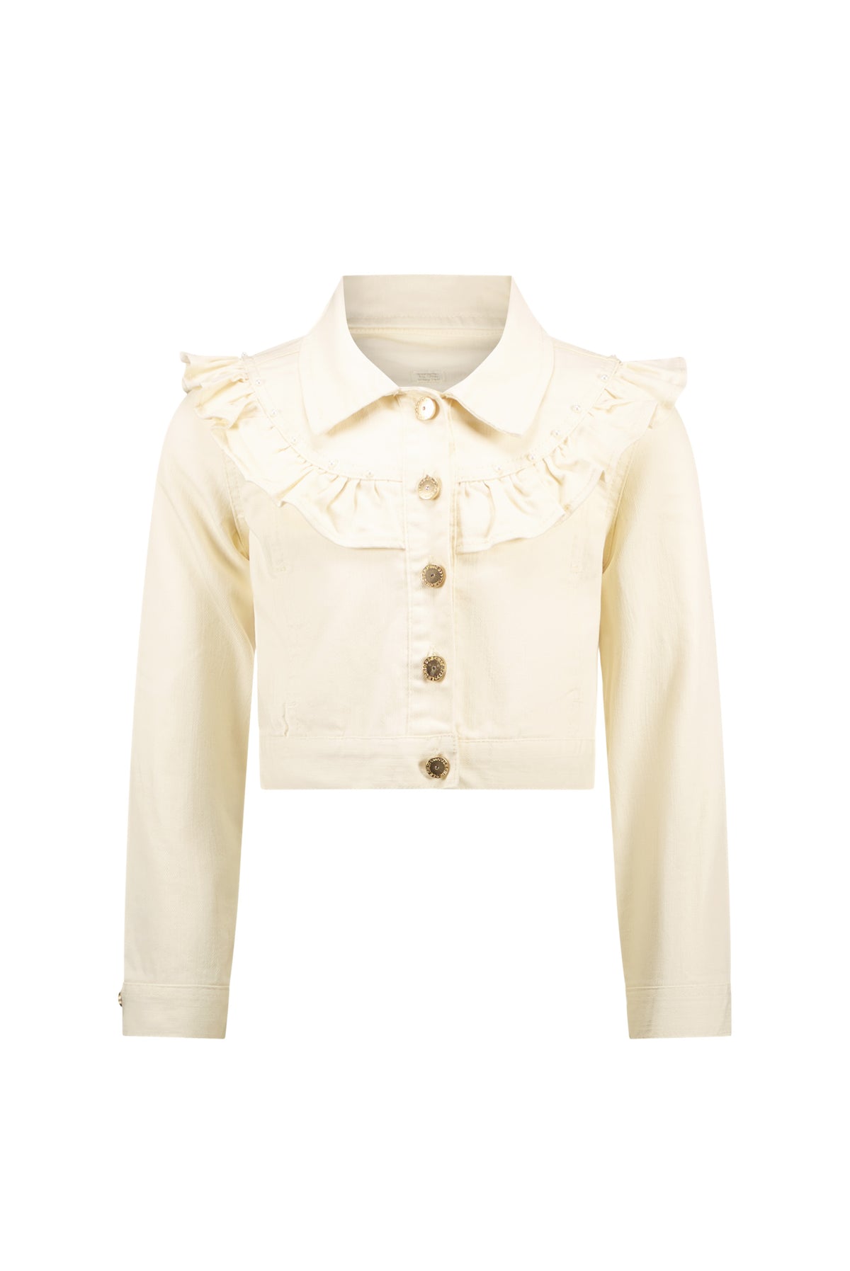ALYSUM ruffle denim jacket Pearled Ivory