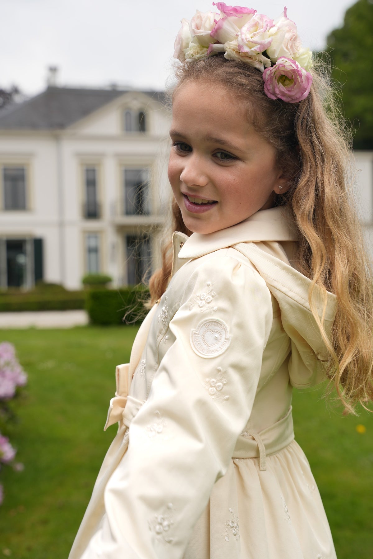 BELSA embroidered summer coat Pearled Ivory