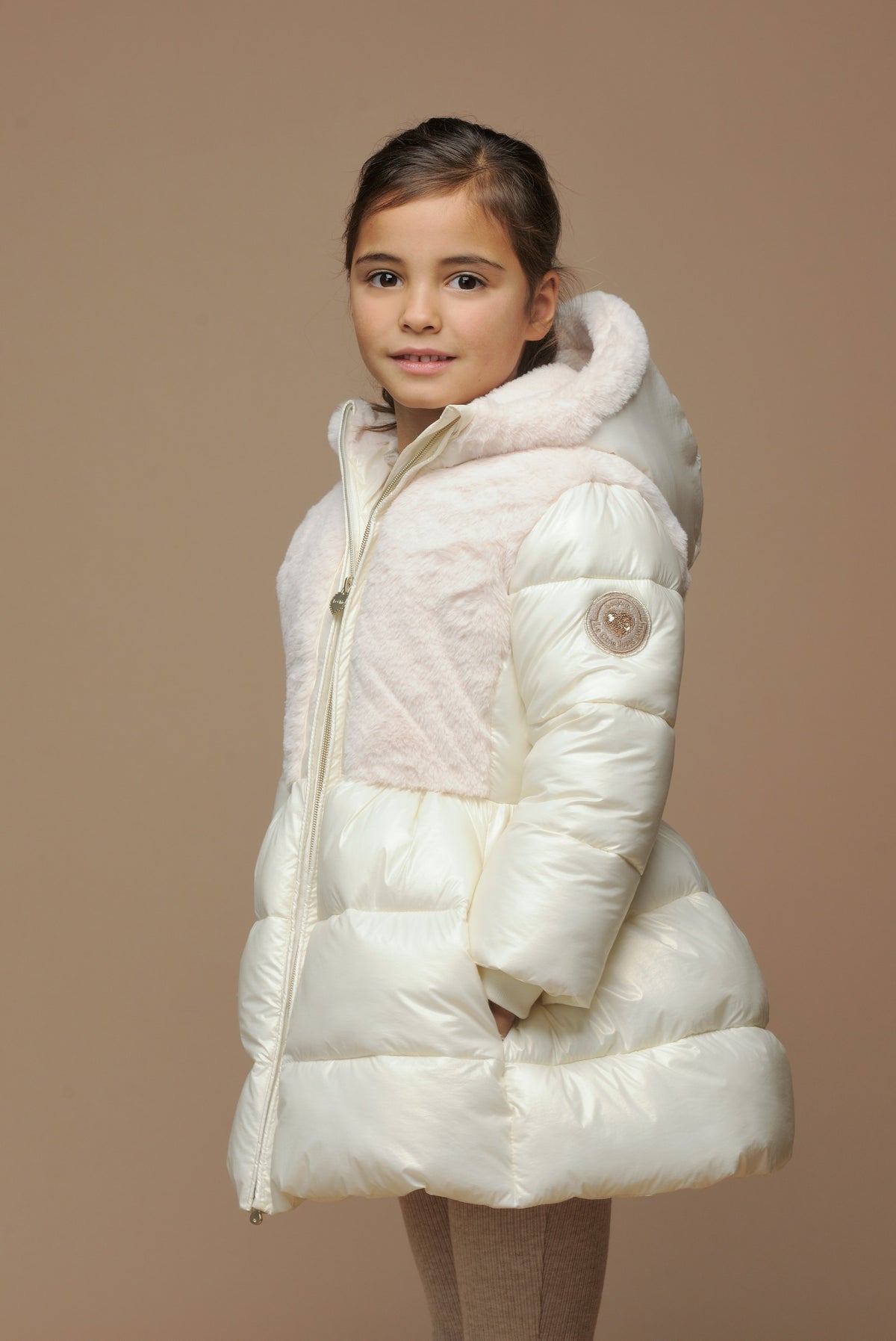 ♥ BLOOM ♥ winterjas met bont-lijf *Off-White*