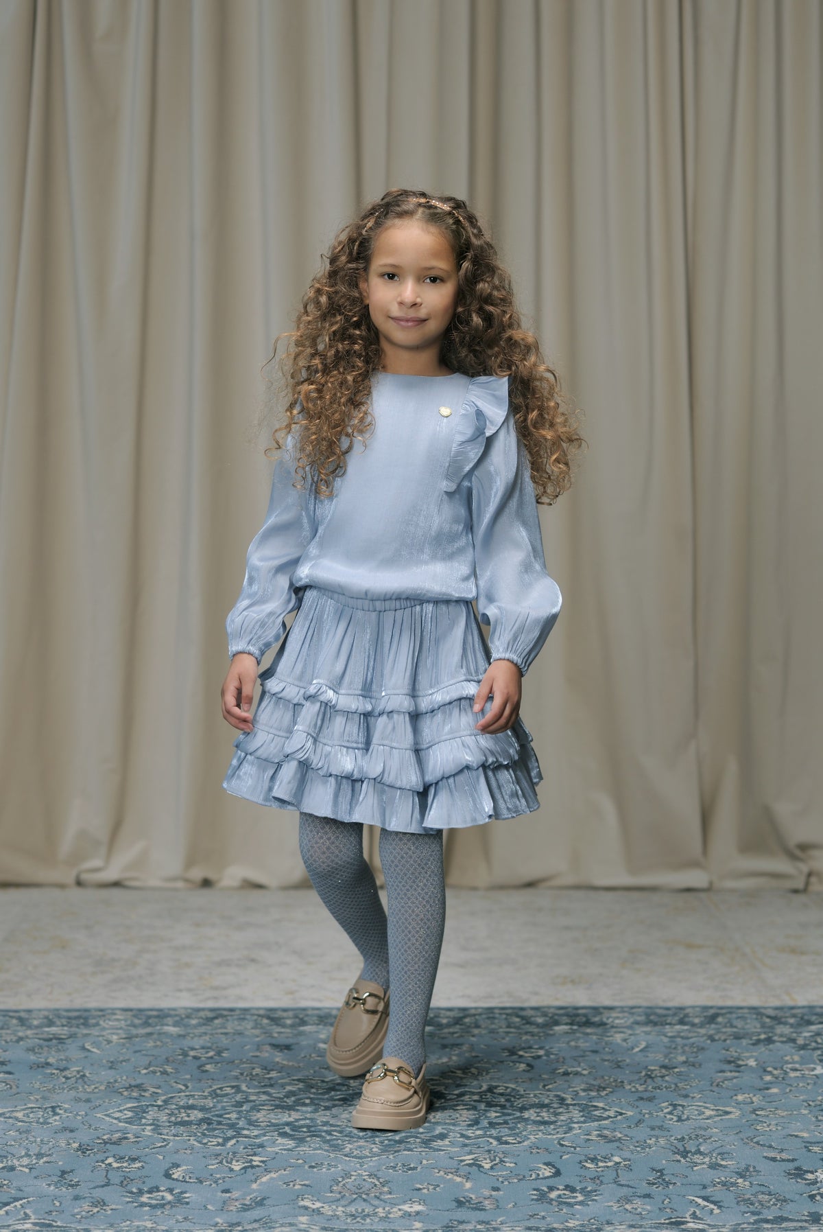 ♥ EVERY ♥ blouse met ruches *Blauw*
