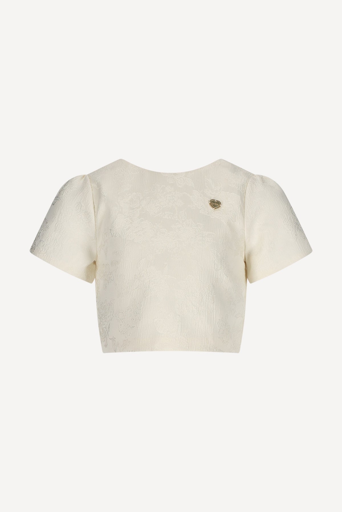 ECLIPSE damask top. Pearl