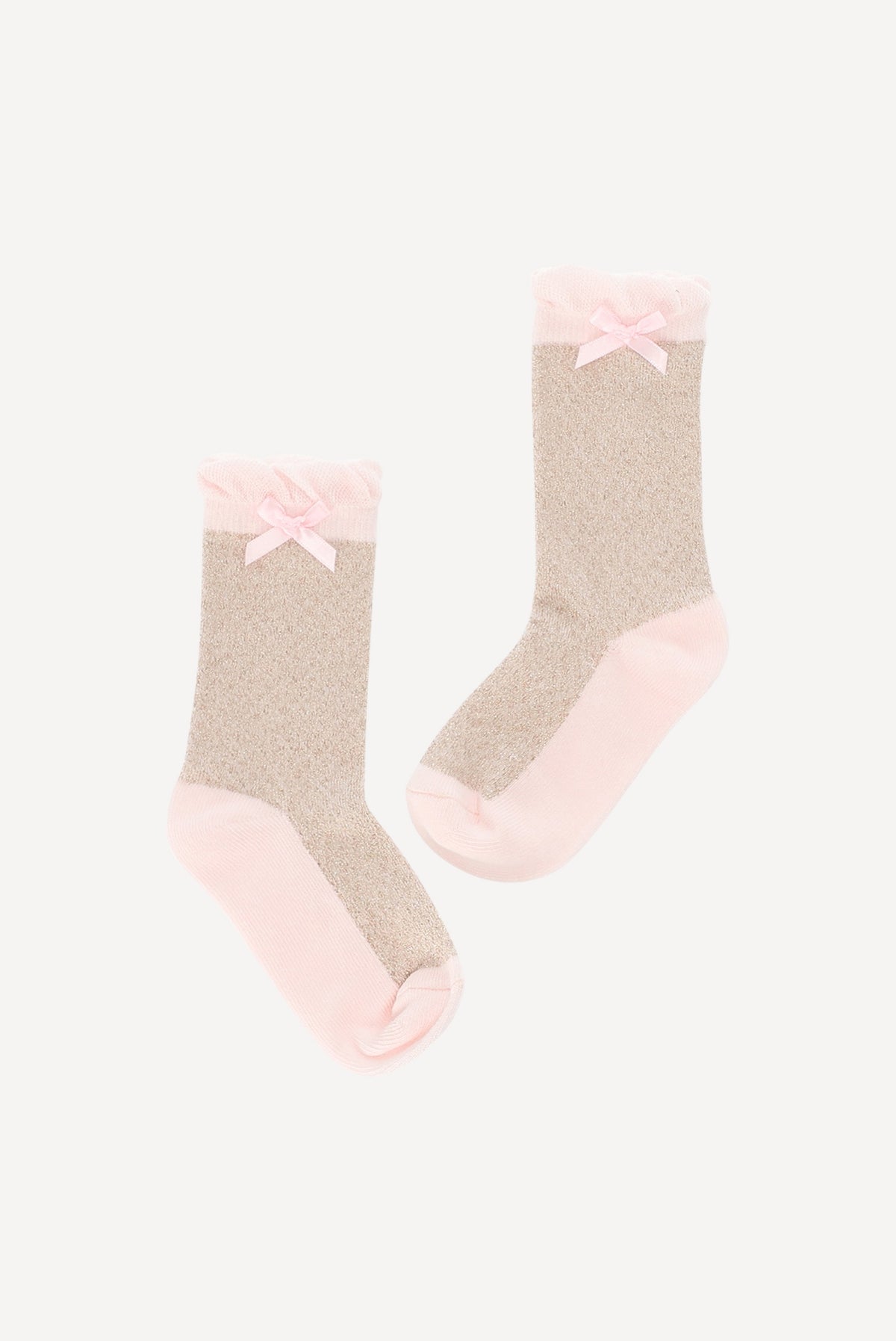 RHONDY Glitzersocken. Gold/Rosa
