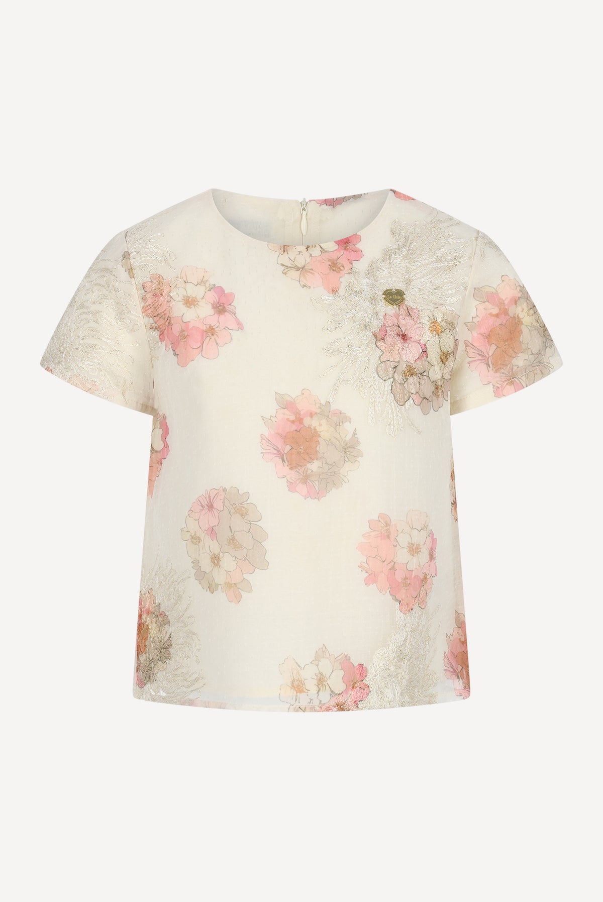 EAZIE floral top. Off White Bouquet