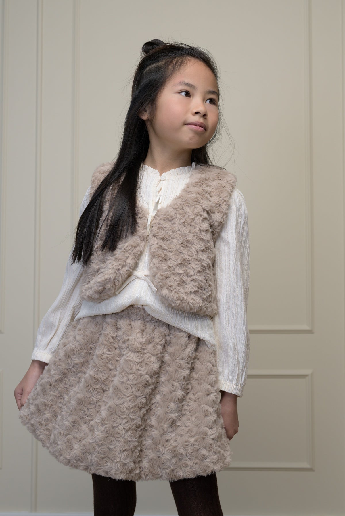 ELOSA gilet peloso - Dune