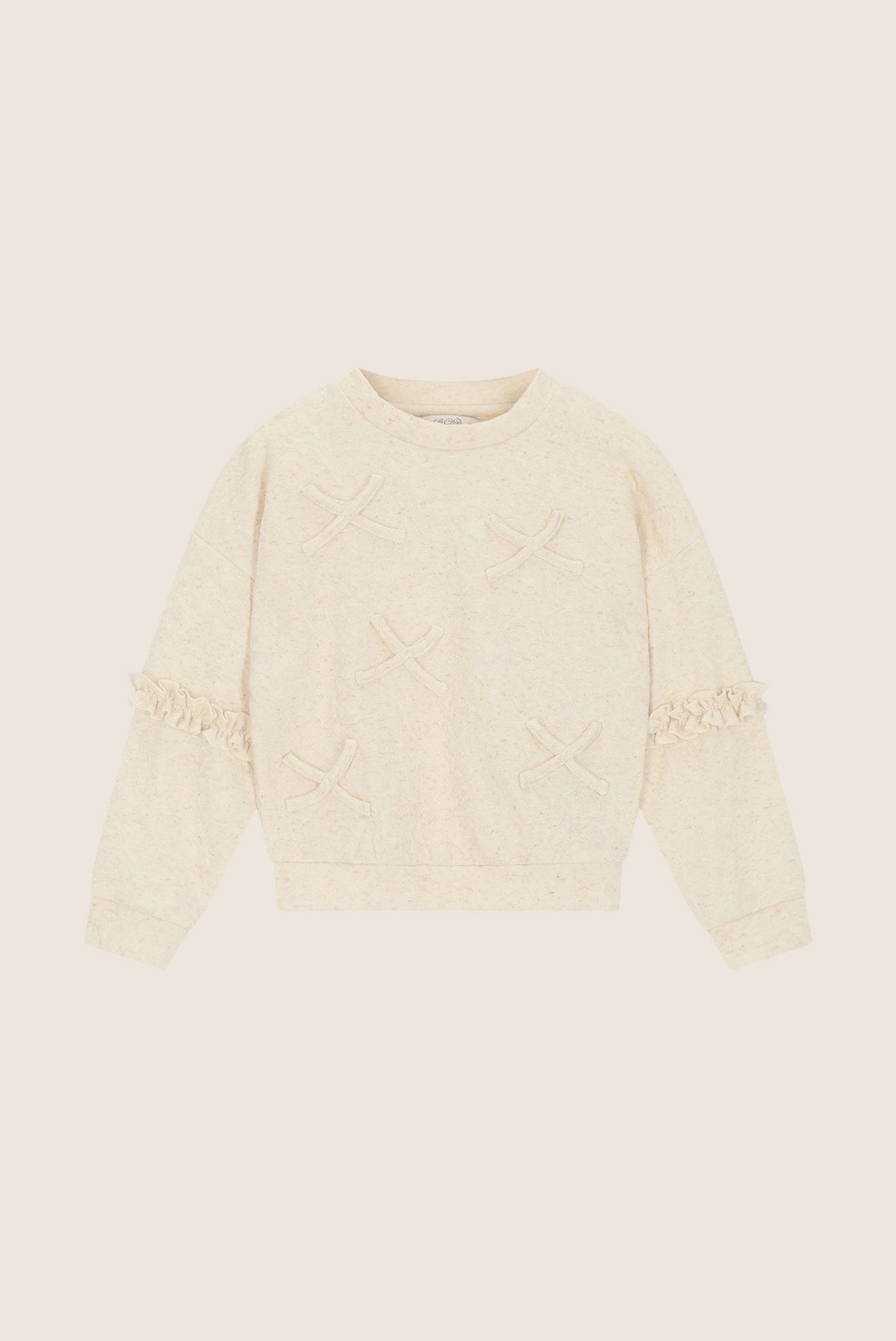 OVA sweater met kleine strikjes - Beige Melee