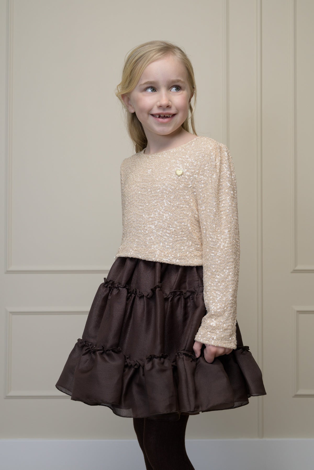 TREA glanzende petticoat - Chocolate Chip
