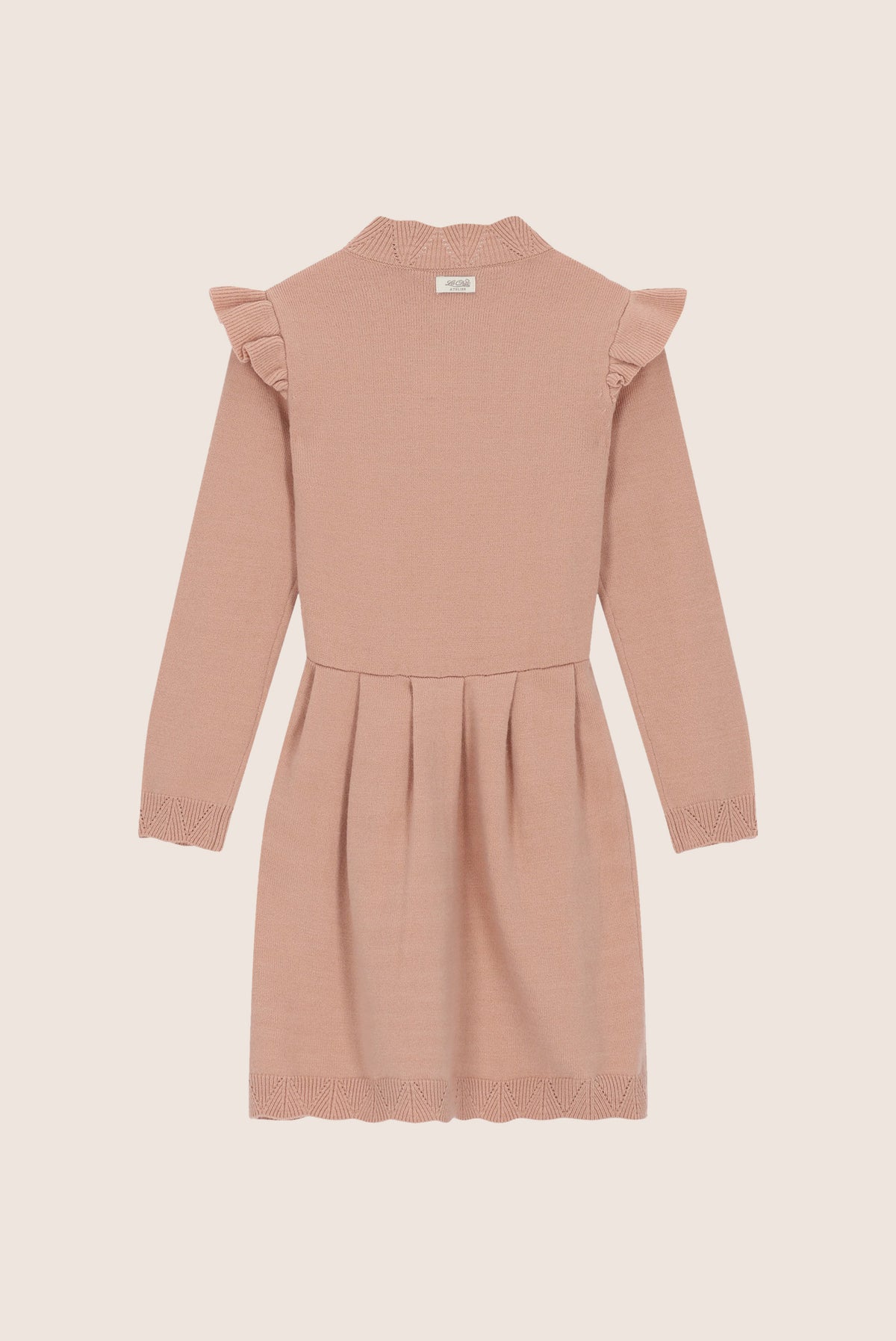 SAGE ajour gebreide jurk - Victorian Pink
