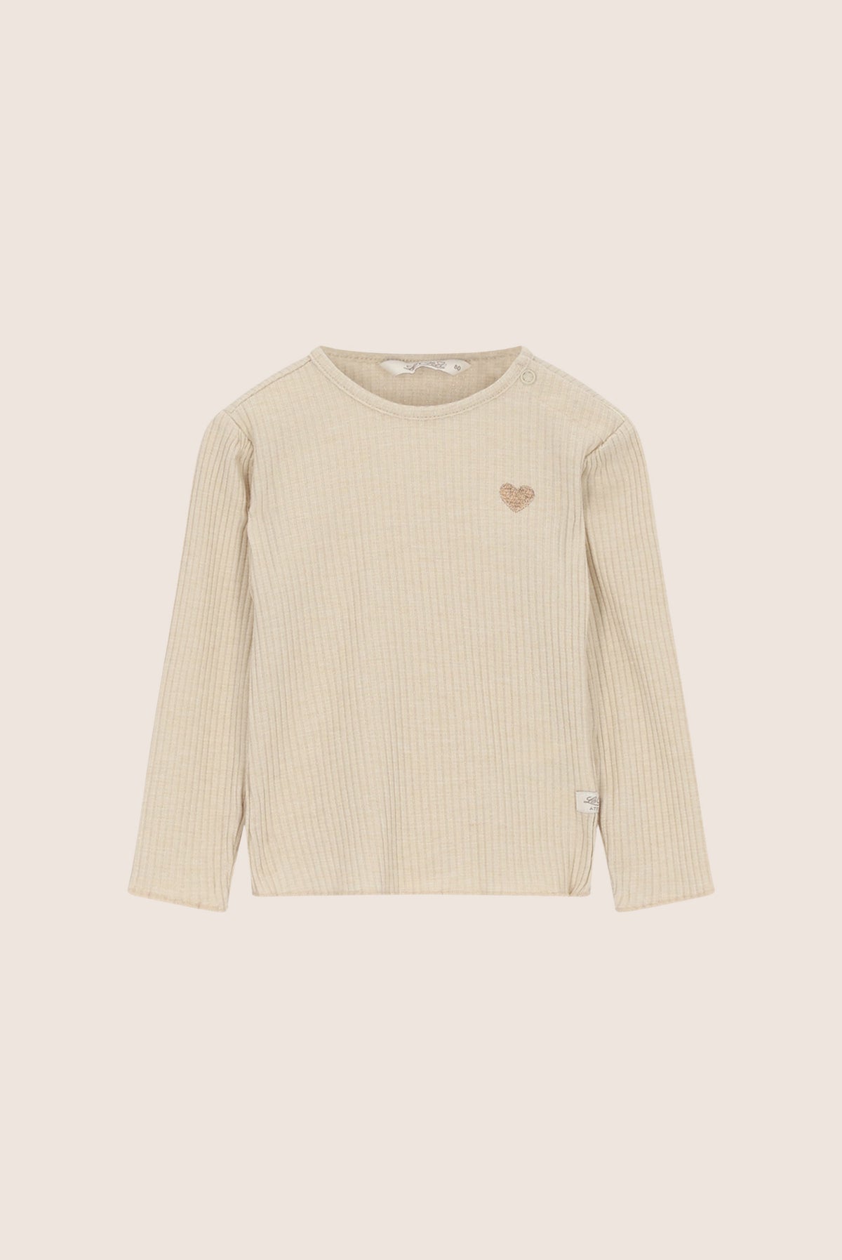 NOVAY rib longsleeve - Beige Melee