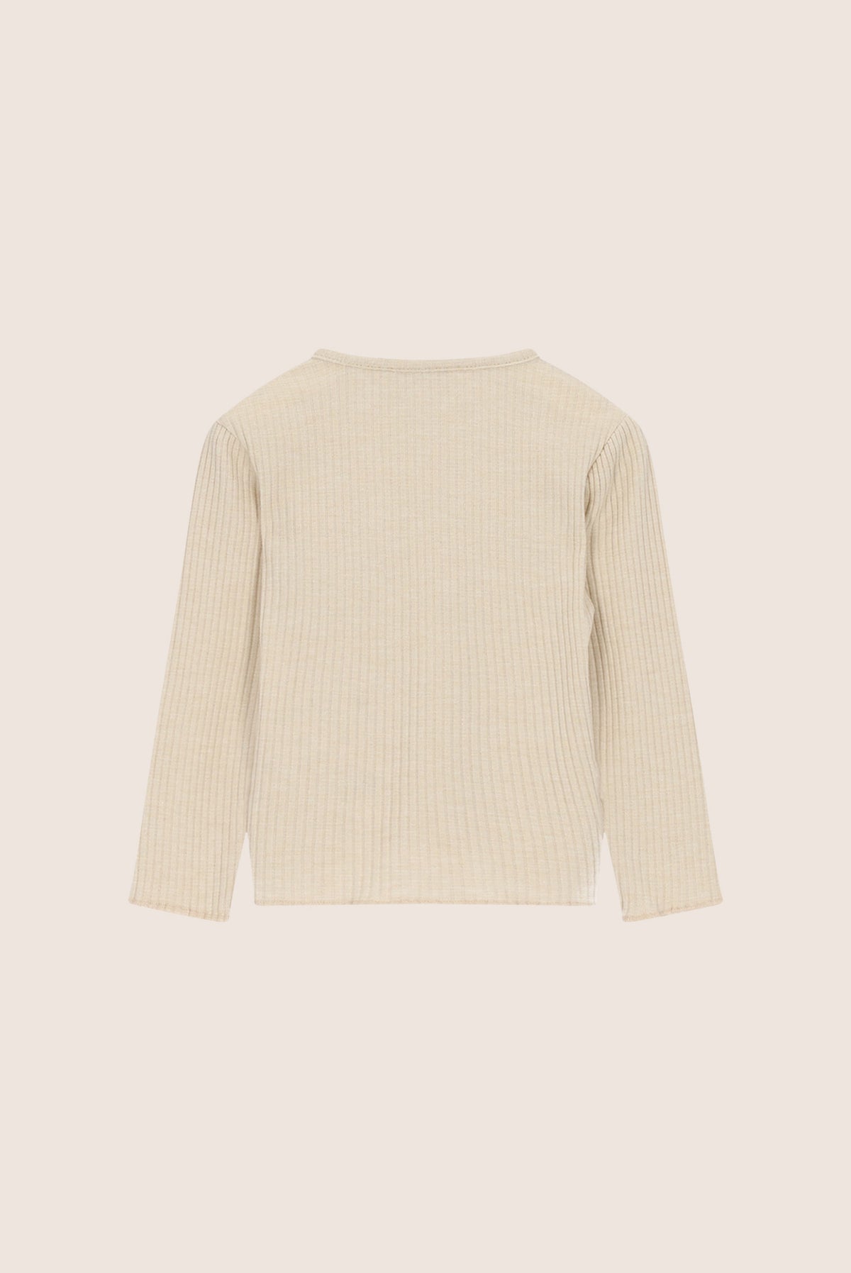 NOVAY rib longsleeve - Beige Melee