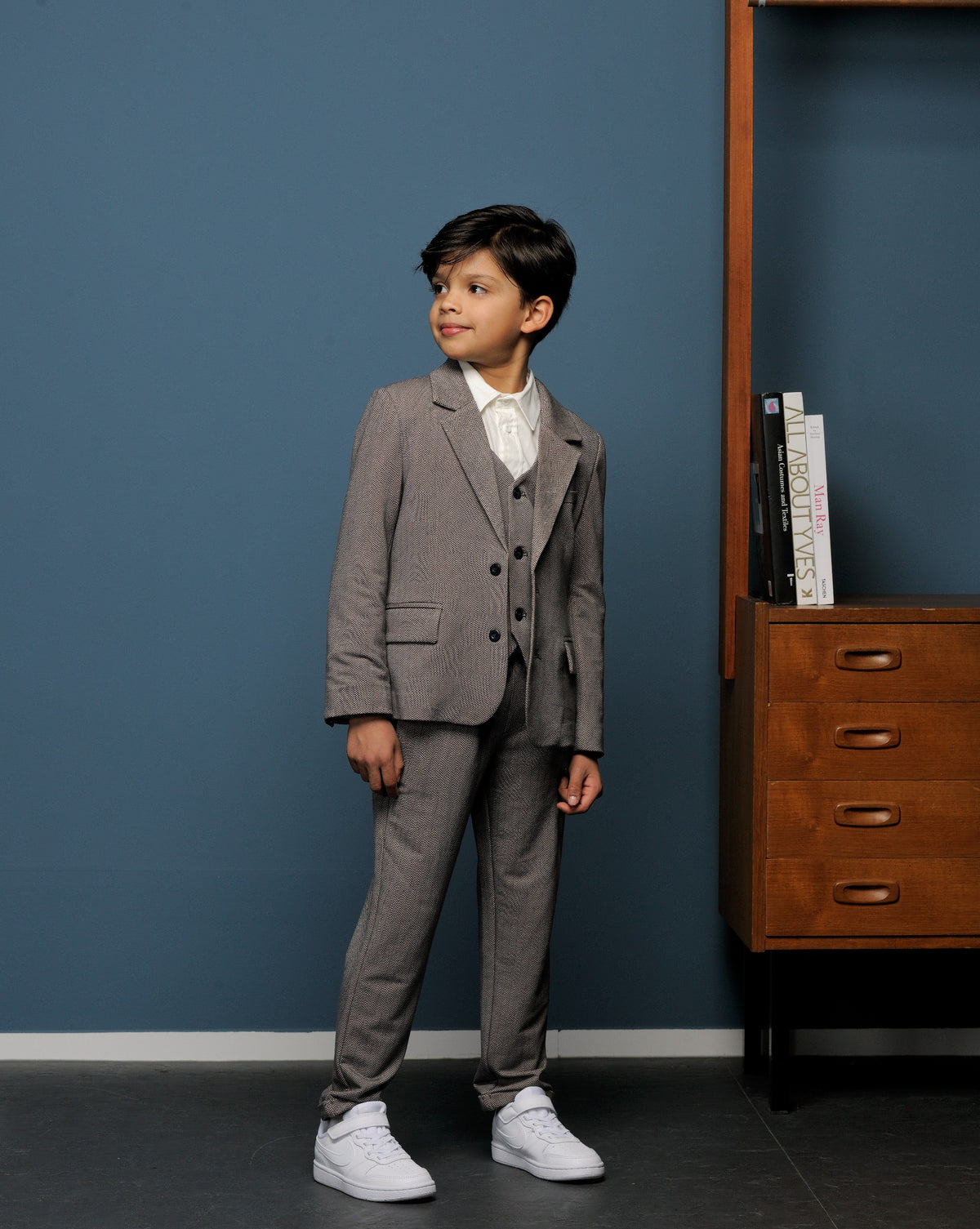◘ ABEL ◘ Fischgrät-Blazer *Marineblau*