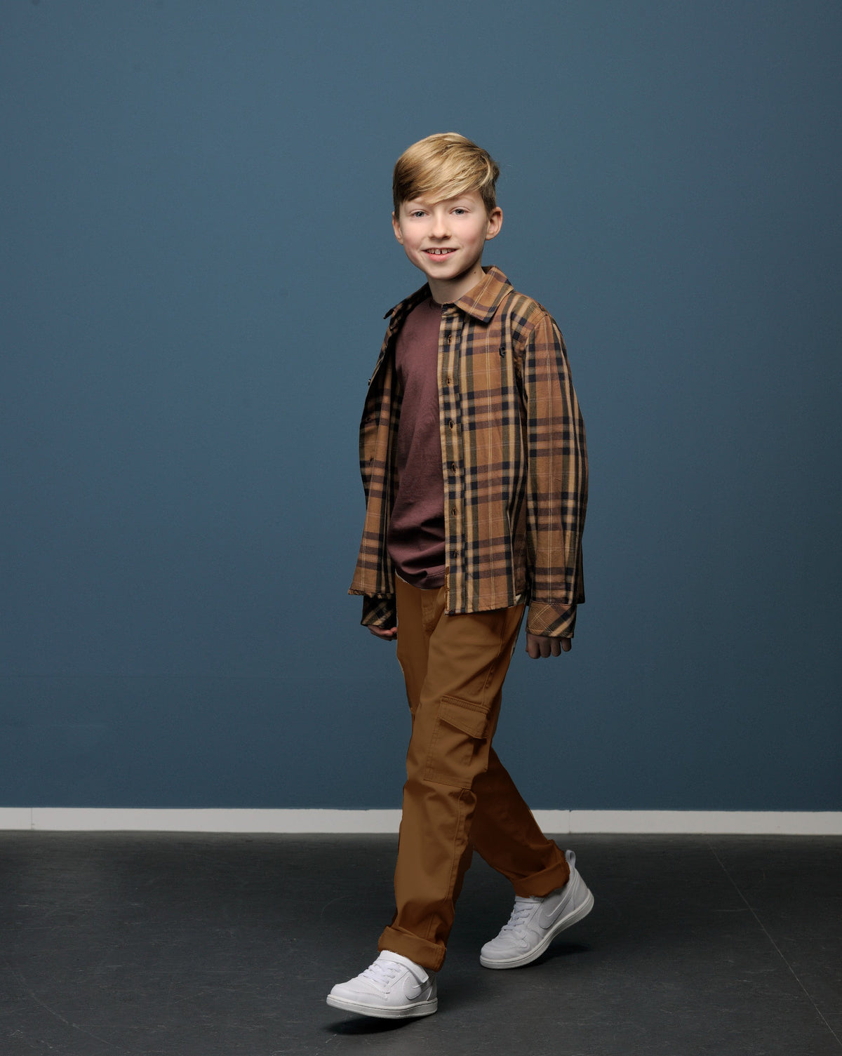 ◘ DUCO ◘ pantaloni cargo in twill elasticizzato *Toffee*
